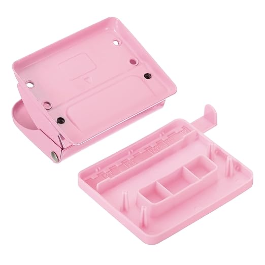 PATIKIL 1/4" 2 Hole Paper Punch, Metal Hole Puncher 8 Sheet Punch Capacity Adjustable Hole Punch for Office and Home Supplies, Pink