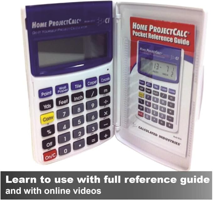 Calculated Industries 8510 Home ProjectCalc Do-It-Yourselfers Feet-Inch-Fraction Project Calculator | Dedicated Keys for Estimating Material Quantities and Costs for Home Handymen and DIYs , White Small