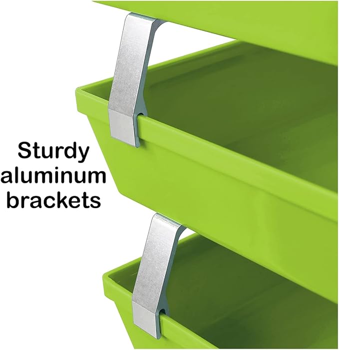 Acrimet Facility 3 Tier Letter Tray, Side Load, Letter Size/A4, Desktop File Organizer, Plastic (Green Citrus Color)