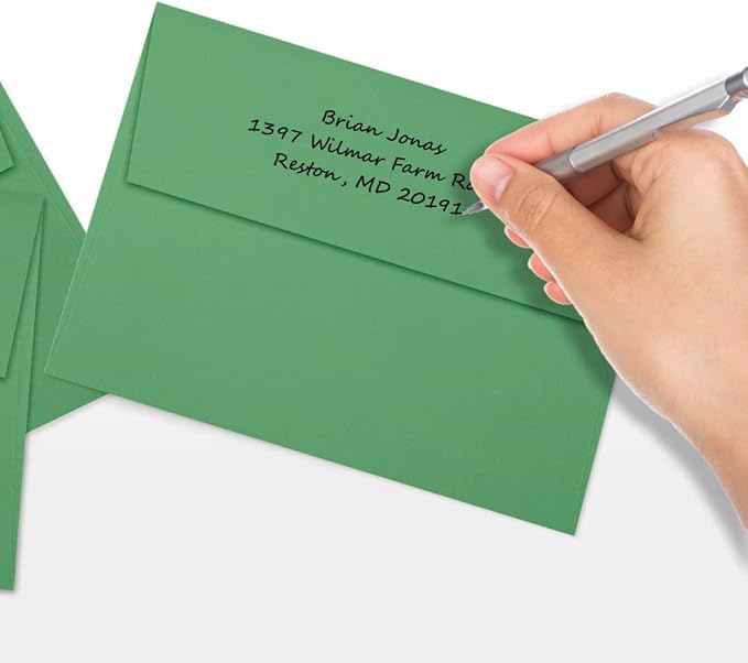 LUXPAPER A7 Invitation Envelopes for 5 x 7 Cards in 80 lb. Holiday Green, Printable Envelopes for Invitations, w/Peel and Press Seal, 1000 Pack, Envelope Size 5 1/4 x 7 1/4 (Green)