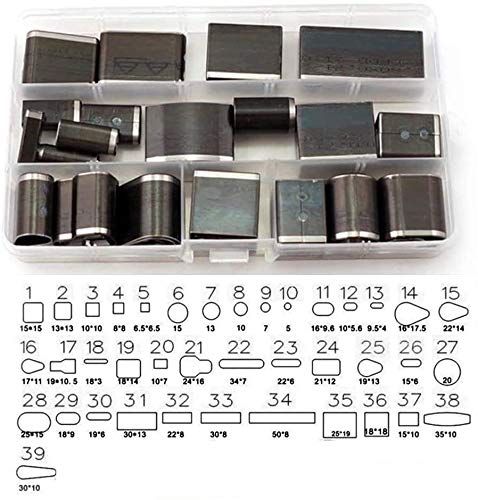 39 Shape Style Hollow Hole Puncher Leather Punching Tool,Mold Punching Die Set for Handmade DIY Leather Cutting Dies