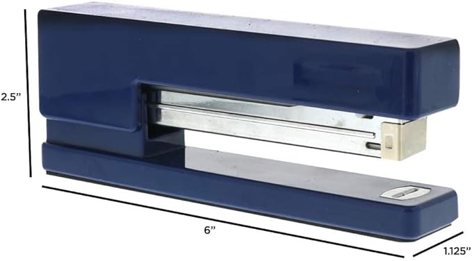 JAM PAPER Modern Desk Stapler - Navy Blue - Sold Individually