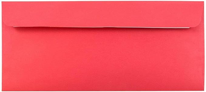 LUXPaper #10 Business Envelopes | Peel & Press | 4 1/8" x 9 1/2" | Ruby Red | 80lb. Text | 50 Qty