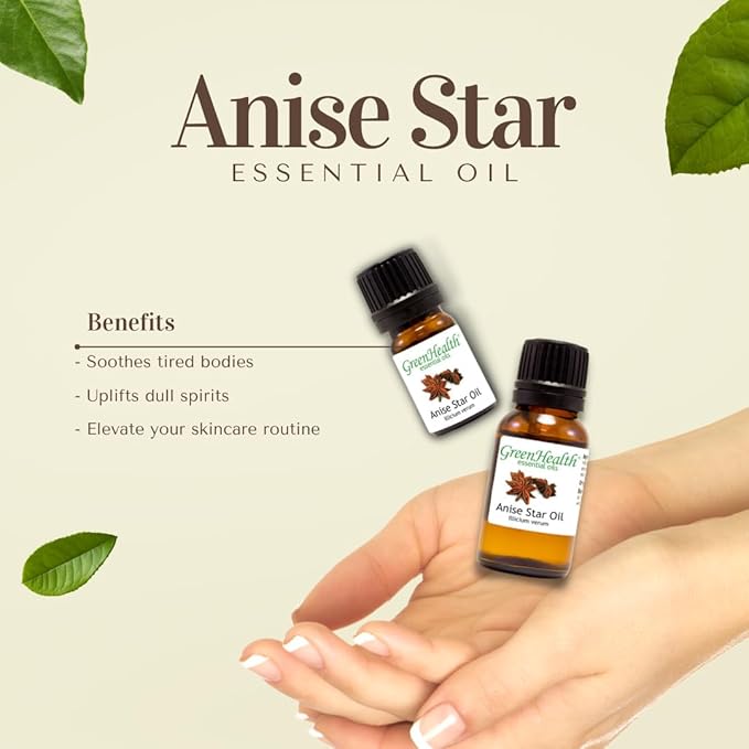 GreenHealth Anise Star Essential Oil – 32 fl oz | 100% Pure & Undiluted | Aluminum Bottle for Long-Term Storage | Bulk Essential Oil for Aromatherapy, Diffusers, Candles, DIY Use