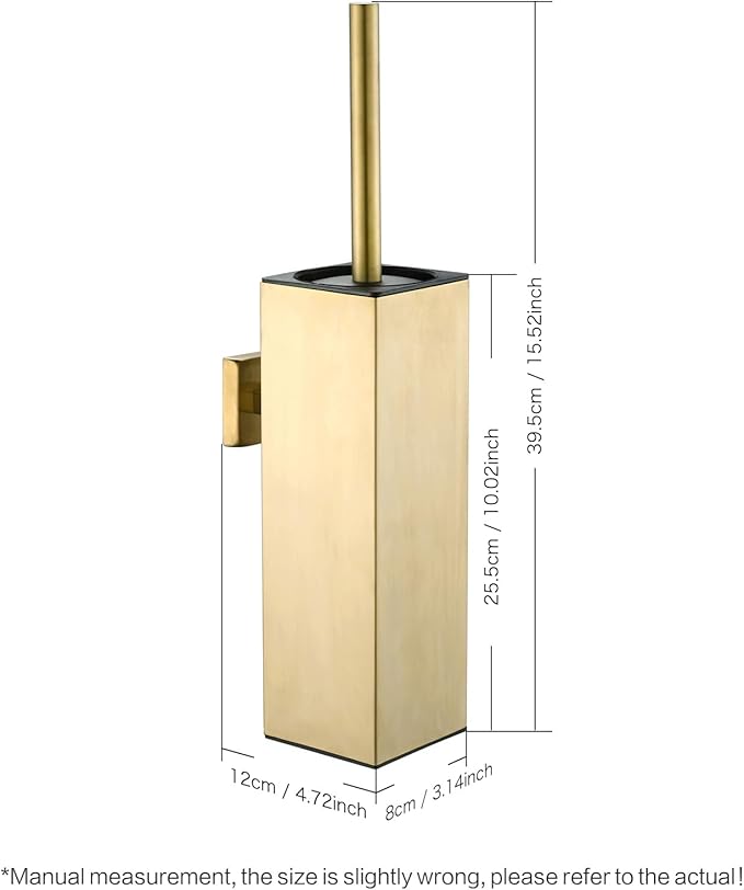 AIREMOEN Toilet Brush and Plunger Set With Holder - Bowl Cleaner Set (Brushed)