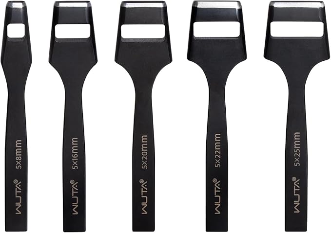 WUTA 6 Pcs Leather Belt Hole Puncher Oval Cutter Strap Watch Band Flat Punches Heavy Duty Oblong Tools for Leathercrafting (2 * 10+2 * 15+3 * 10+3 * 15+4 * 10+4 * 15)