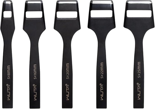 WUTA 6 Pcs Leather Belt Hole Puncher Oval Cutter Strap Watch Band Flat Punches Heavy Duty Oblong Tools for Leathercrafting (2 * 10+2 * 15+3 * 10+3 * 15+4 * 10+4 * 15)