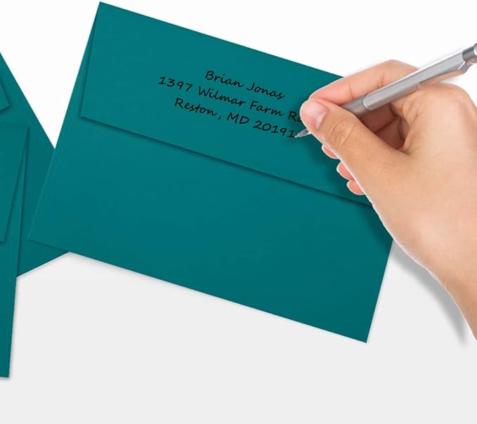 LUXPaper A7 Invitation Envelopes | Peel & Press | 5 1/4" x 7 1/4" | Teal | 80lb. Text | 50 Qty