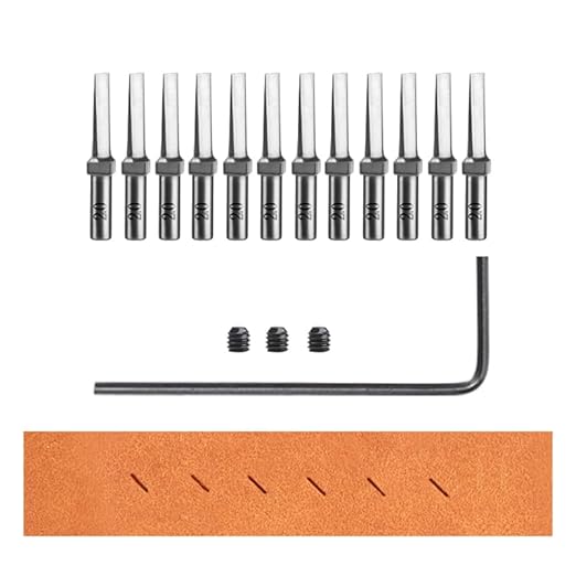 WUTA Removable Leather Hole Punch,Versatile Leather Stitching Punch,Leather Hole Punch Tool Set,Leather Stitch Punch for Leather Stitching Punch Craft DIY（12 x Hexagon Head 2.0mm）