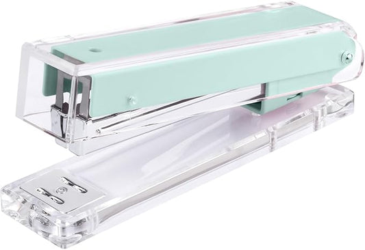 Honagu Clear Acrylic Stapler, Modern Desk Accessory for Home, Office, or School (Macaron Green)