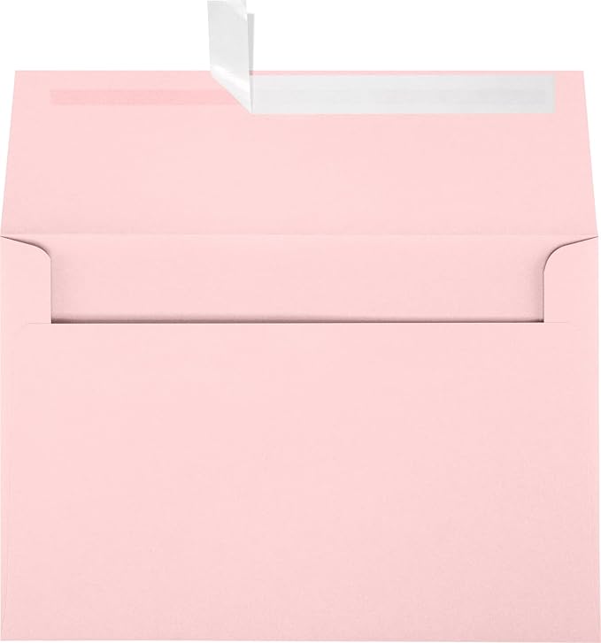 LUXPaper A8 Invitation Envelopes | Peel & Press | 5 1/2" x 8 1/8" | Candy Pink | 80lb. Text | 50 Qty