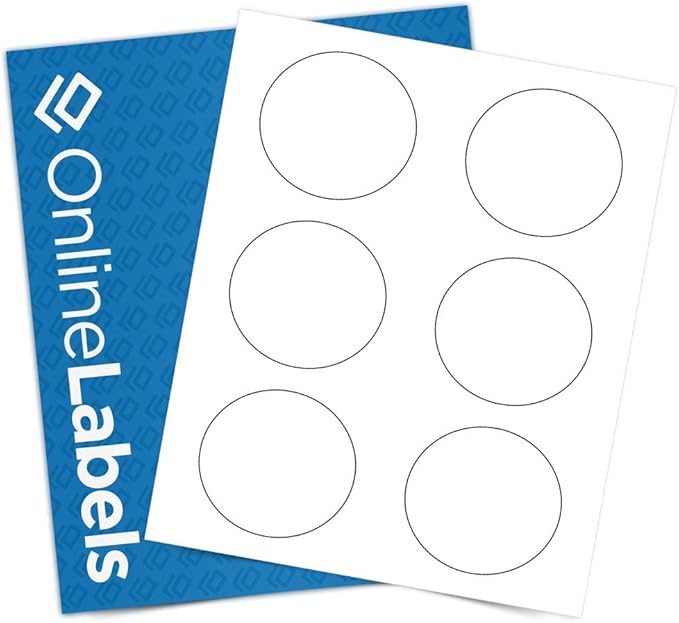 3 Inch Round Labels - Pack of 150 Circle Stickers, 25 Sheets - Inkjet or Laser Printer - Online Labels