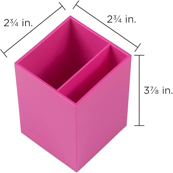 JAM Paper Plastic Pen Holder - Fuchsia Pink - Desktop Pencil Cup Sold Individually