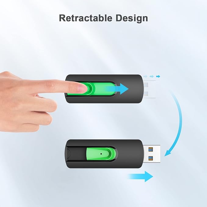 Aiibe 128GB Flash Drive 2 Pack USB Drive 128GB Upgraded 150MB/s USB 3.1 Flash Drive Thumb Drive Retractable Memory Stick Jump Drives for PC Laptop, Green