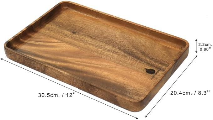 Premium Wooden Stackable Modular Desk Organizer Tray: Set of 6-Pieces Nested Acacia Wood Storage Trays for Office, Kitchen, and Home Organization in Contemporary Style