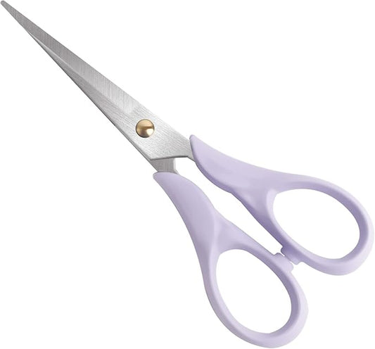 Gold Scissors, Stainless Steel Blade with Acrylic Handle, All Purpose Scissor for Office, School, Home, Fabric Shears, Tijeras (6.3" Purple)