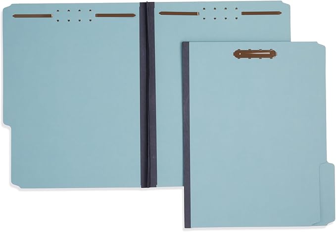 Blue Summit Pressboard File Folders, 1 Inch Expansion Pressboard Folders Letter Size, Light Blue – 25 Pack
