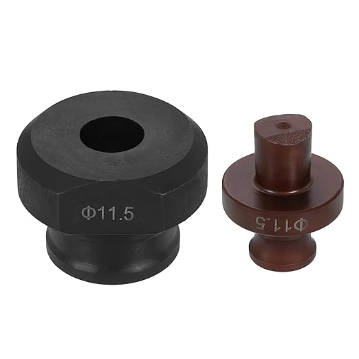 HARFINGTON Hydraulic Hole Punch Die 11.5mm Round Hole 40Cr Steel Electric Punching Kit for MHP-20 JP-20 Electric Punching Machine, Burgundy & Black