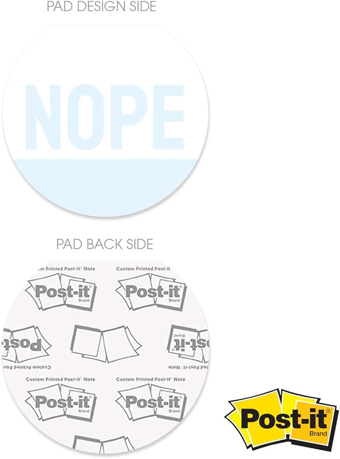 Snarky Sticky Note Pad Assortment/Set of 3 Round Flat Top Funny Planner Note Pads / 3.5" Pastel Sticky Notes / 50 Sheets Per Pad/Made in USA