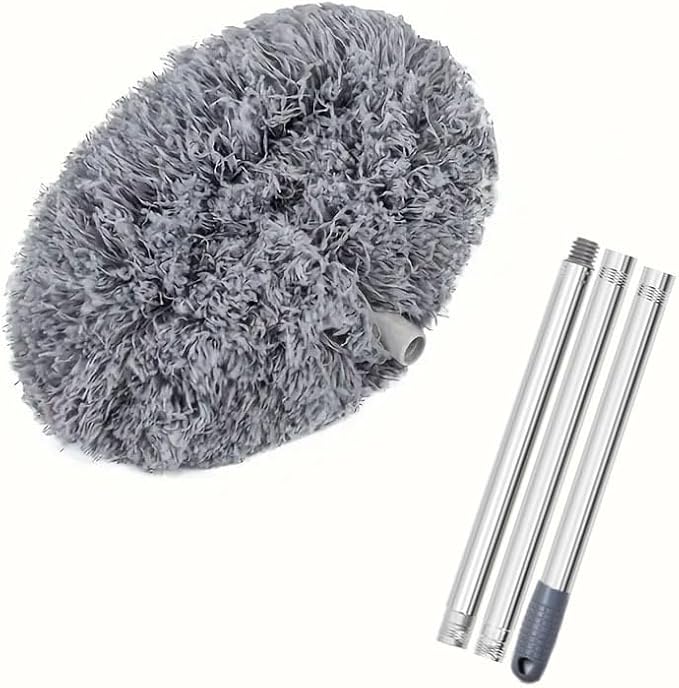 MLHpeak Ceiling Fan Cleaner Duster, Adjustable and Removable Fan Blade Cleaner from 18 to 62 Inches for Cleaning Walls Bookshelves Furniture Door Window Top (Gray)