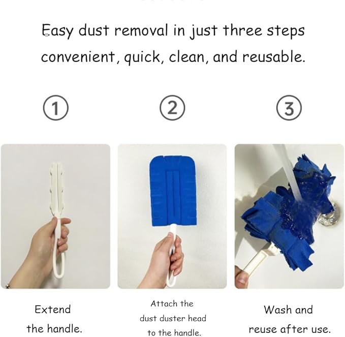 360°Electrostatic Duster Refills — The Sustainable Choice for a Dust-Free Home,Reusable Duster Refills,Duster Refills Reusable,Reusable & Washable Microfiber Dusting Heads,for Home Office Car (D)
