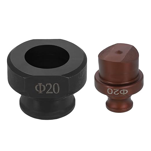 HARFINGTON Hydraulic Hole Punch Die 20mm Round Hole 40Cr Steel Electric Punching Kit for MHP-20 JP-20 Electric Punching Machine, Burgundy & Black