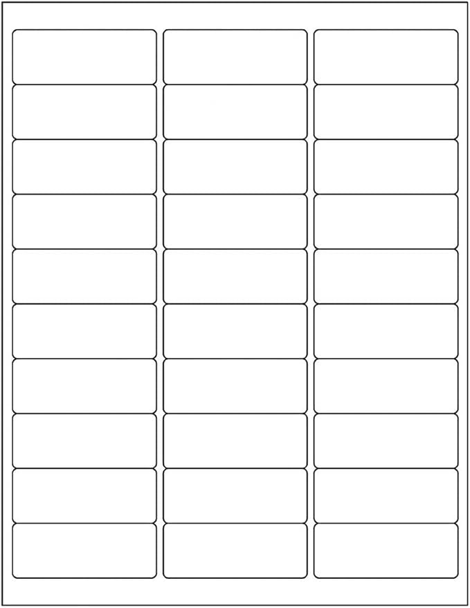 SJPACK 30-up Labels 60000 Stickers 2000 Sheets 2.625 x 1 FBA Address Labels White Mailing Labels for Laser and Injet Printers