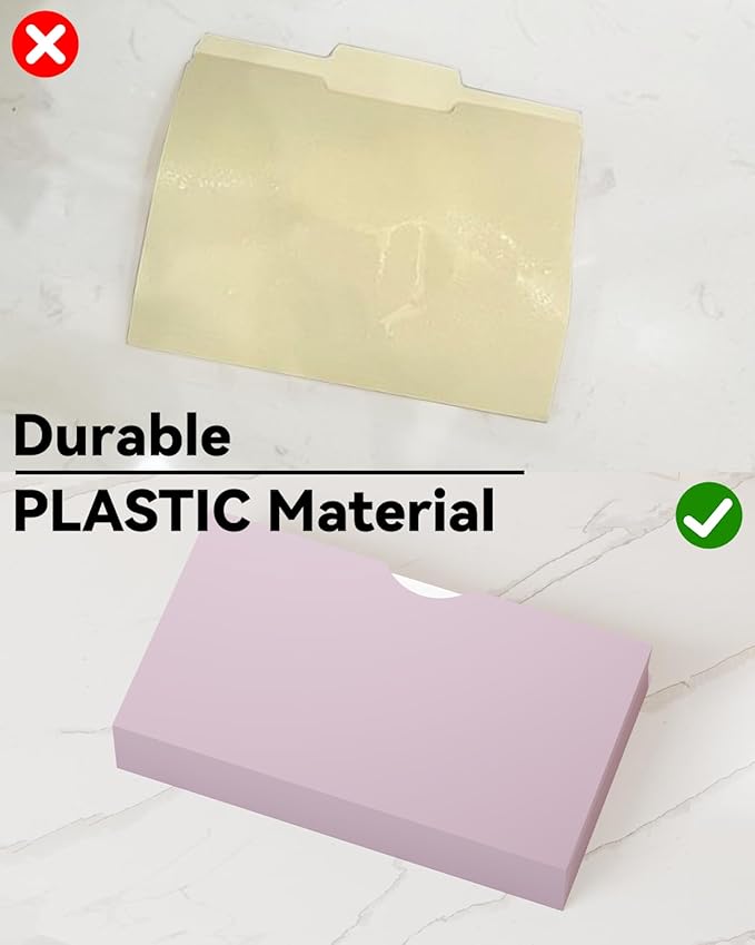 ANSOOK Plastic File Jackets,3" Legal Size Manilla Folders,12 Pack Expanding File Folder,Heavy Duty Expansion Pocket,File Cabinet Folders,Straight Cut Tab,Morandi Color Manila Folder for Home Office