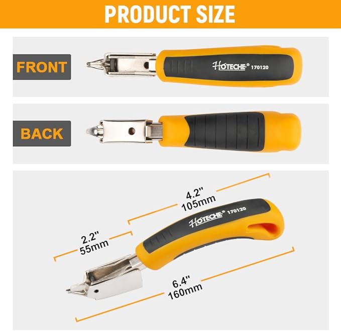 Hoteche Staple Remover Upholstery and Construction Staple Puller Tool for Removing Staples in Furniture, Floor, Wooden Box, Carton