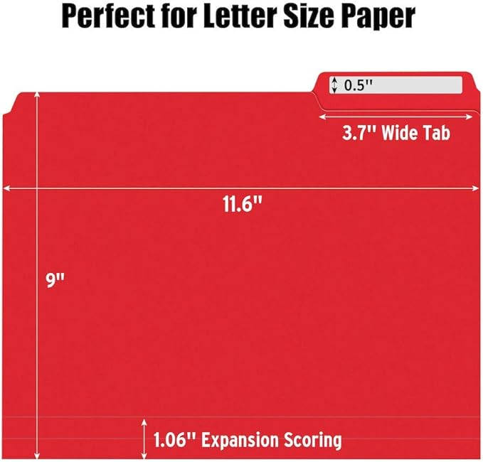 Sooez 18 Pack Plastic File Folders Colored with Sticky Labels, Letter Size Colored File Folders with Erasable 1/3-Cut Tab, Stronger Than Manila File Folder, Perfect for Organization, Assorted Color