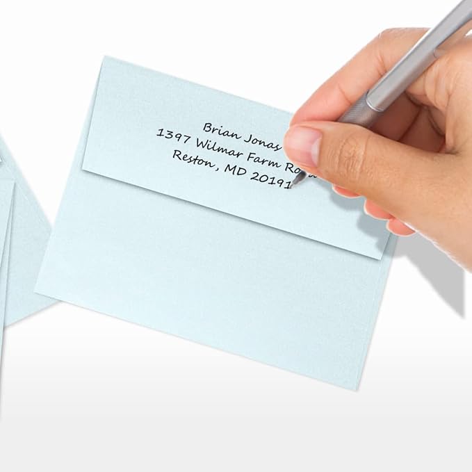 LUXPaper A2 Invitation Envelopes | 4 3/8" x 5 3/4" | Aquamarine Metallic | 80lb. Text | 50 Qty