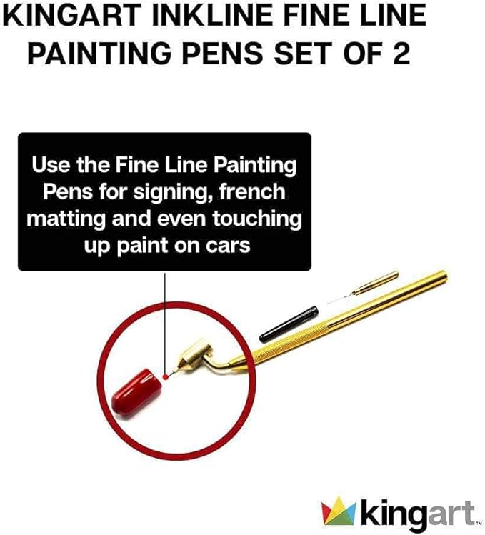 KINGART Fine Line Painting Pen Set of 2 Sizes