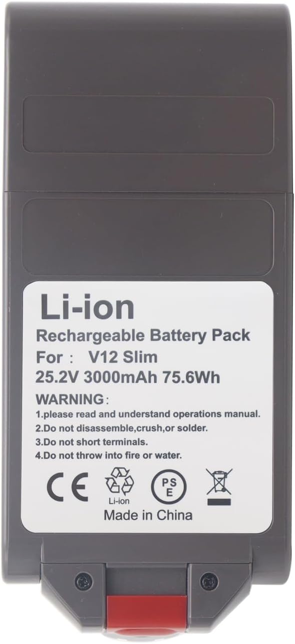 eseegoo Click-in Type Battery for DYS V12 Detect Slim Cordless Stick Vacuum SV20 SV30 SV35 SV46 3000mAh 484607 965470-01