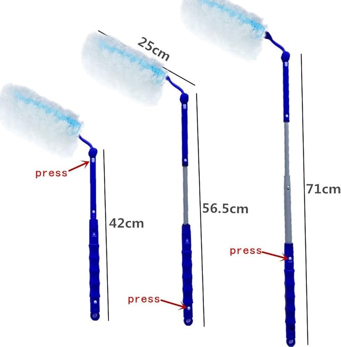 UKEENOR 360 Degree Dusters Multi Surface Duster Refills Kit Extender Handle (1 Long Handle to + 1 Short Handle + 12 Duster Refills)