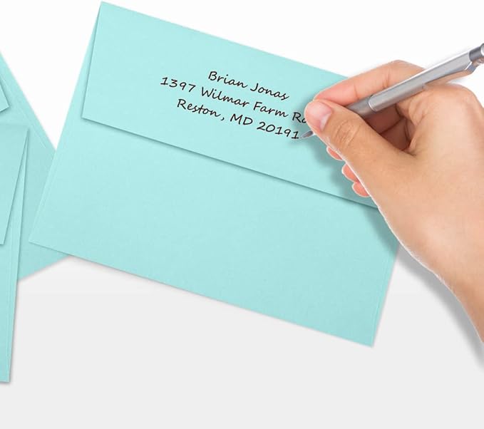LUXPaper A7 Invitation Envelopes | Peel & Press | 5 1/4" x 7 1/4" | Seafoam Blue | 80lb. Text | 500 Qty