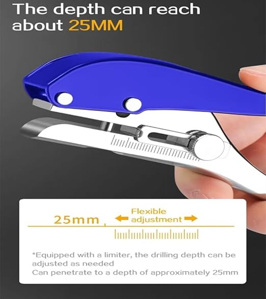 Single Hole Punch Heavy Duty Hole Puncher Single Handheld Paper Punch Small Hole Puncher One Hole Punch for Crafts Paper Cards Tags Scrapbook Plastic Cardboard-5/16 inch-8mm, Blue