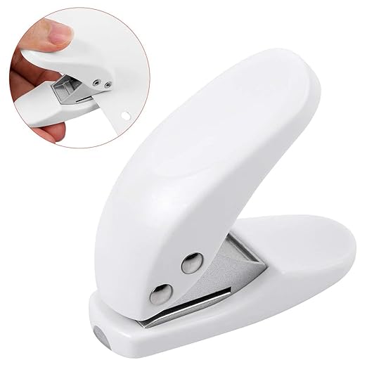 Mini Hole Punch, 10 Sheet Punch Capacity, Single Ring Cute Handheld Hole Punch (2 White)
