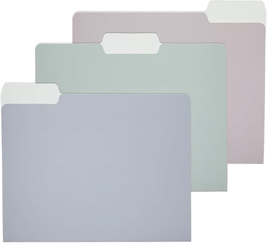 Y YOMA 12 Pack Colored File Folders Letter Size Decorative File Folder with 1/3-Cut Tab Cute Pretty Colored Heavyweight Filing Folder File Organizers for Office School Home Desktop, Morandi Color