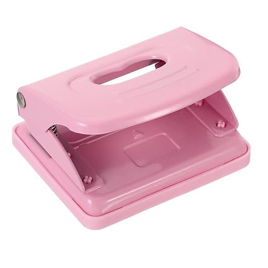 PATIKIL 1/4" 2 Hole Paper Punch, Metal Hole Puncher 8 Sheet Punch Capacity Adjustable Hole Punch for Office and Home Supplies, Pink