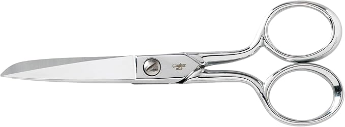 Gingher 5" Fabric Scissors, Premium Forged Steel Fabric Shears, Sharp Knife Edge Sewing Scissors for Cutting Cloth with Protective Sheath, Ambidextrous Design