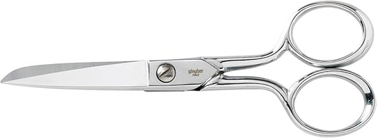 Gingher 5" Fabric Scissors, Premium Forged Steel Fabric Shears, Sharp Knife Edge Sewing Scissors for Cutting Cloth with Protective Sheath, Ambidextrous Design