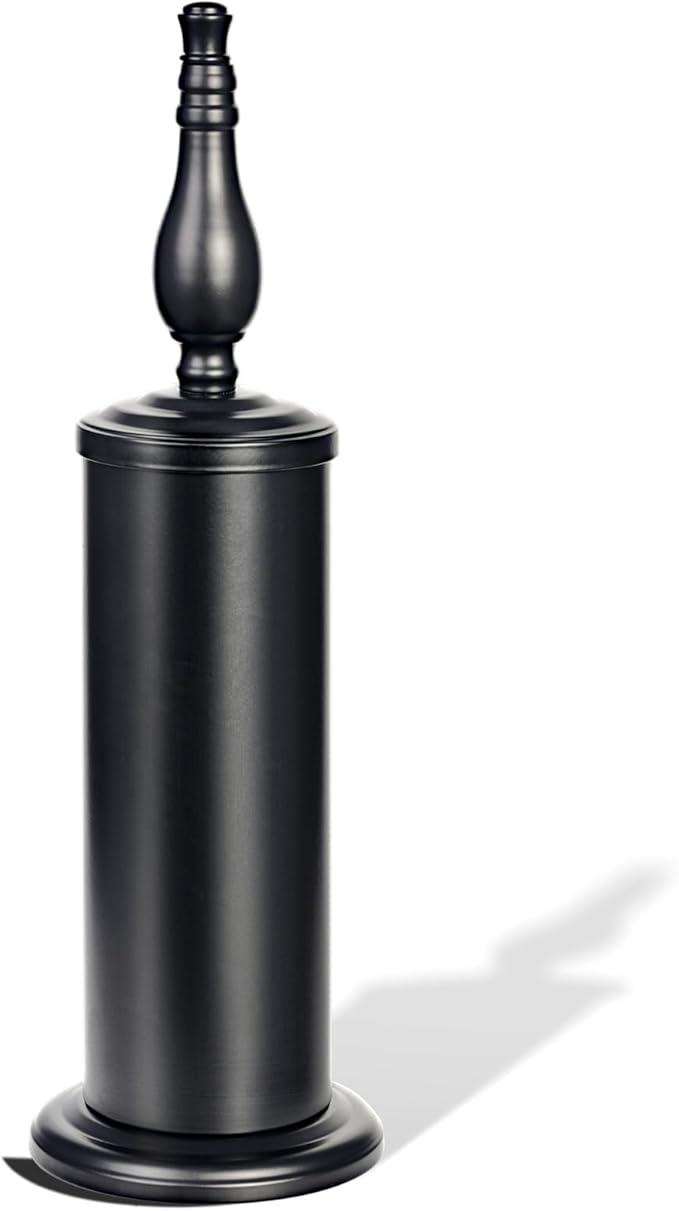 Megier Matt Black Toilet Brush and Holder Set, Toilet Bowl Brush with Heavy Duty Wide Base,Deep Cleaning Modern Bathroom Cleaner Brush -Space Saving