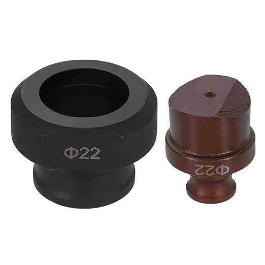 HARFINGTON Hydraulic Hole Punch Die 22mm Round Hole 40Cr Steel Electric Punching Kit for MHP-20 JP-20 Electric Punching Machine, Burgundy & Black