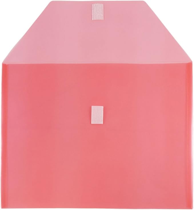 JAM PAPER Plastic Envelopes with Hook & Loop Closure - Letter Booklet - 9 3/4 x 13 - Red - 12/Pack