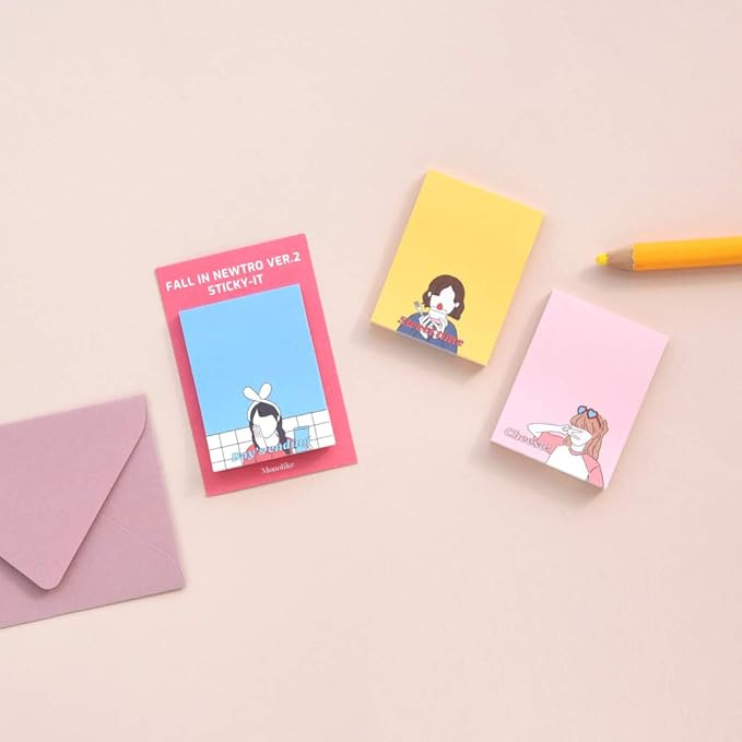 Monolike Fall in newtro Ver.2 Sticky-it - 5p Set Self-Adhesive Memo Pad 50 Sheets