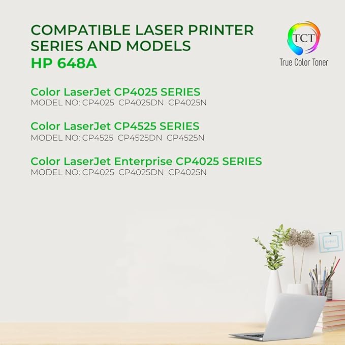 TCT 648A Color Toner Cartridge 3 Pack - Compatible Replacement for HP 648A Works with HP Color Laserjet CP4520 Printers (Cyan,Magenta,Yellow) 3