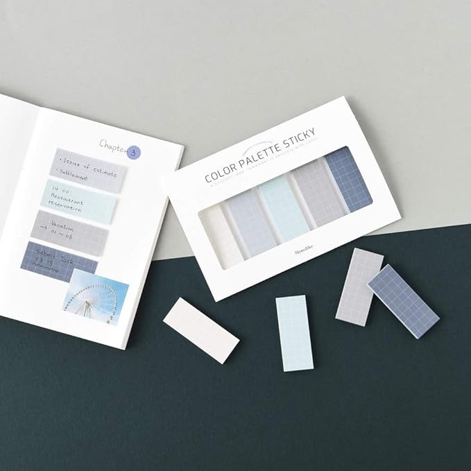 Monolike Color Palette Sticky Grid 500 D Set 4p - Self-Adhesive Memo Pad 30 Sheets
