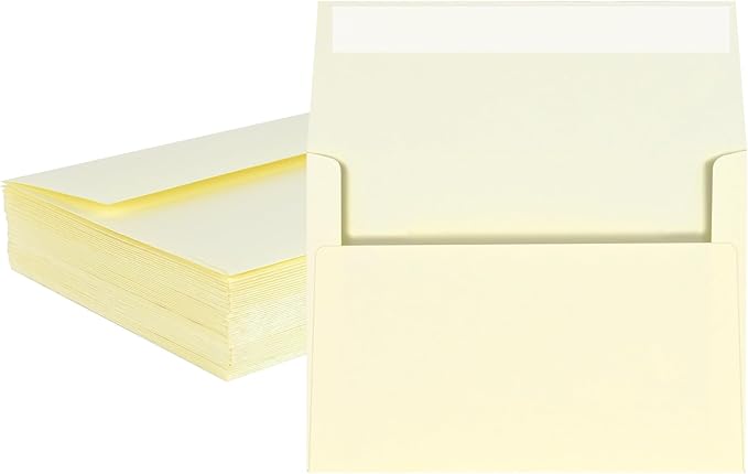 50 Pack 5x7 Envelopes for Invitations,5.25x7.25 inches,A7 Envelopes Ivory Self Seal,Printable,for Wedding,Invitation,Baby Shower,5x7 Cards