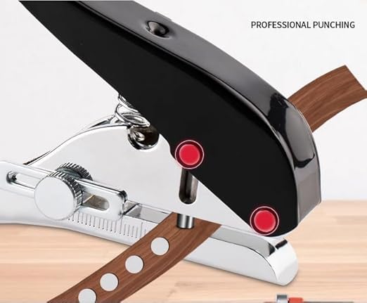 Single Hole Punch 1/4 inch-6mm Round Heavy Duty Hole Puncher Badge Hole Punch Paper Punch Portable Hand Held Long Hole Puncher for Craft Paper Plastic Cardboard Business Card Photos-Black