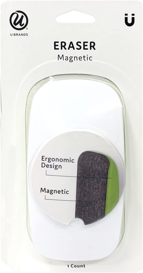 U Brands Low Odor Mini Dry Erase Markers, Medium Point, Assorted Colors, 6-Count and Magnetic Dry Erase Board Eraser